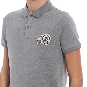 Moncler gray double logo polo